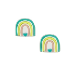 APLIQUE ARCO ÍRIS CANDY ACRÍLICO ADL - 2,5CM - CORAÇÃO VERDE - 2 UNIDADES