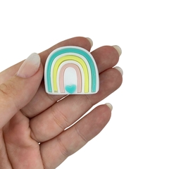APLIQUE ARCO ÍRIS CANDY ACRÍLICO ADL - 2,5CM - CORAÇÃO VERDE - 2 UNIDADES - comprar online