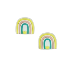 APLIQUE ARCO ÍRIS CANDY ACRÍLICO ADL - 2,5CM - CORAÇÃO AMARELO - 2 UNIDADES