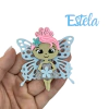 APLIQUE FADA ESTELA ACRÍLICO ADL - 7CM - CABELO ROSA - 1 UNIDADE