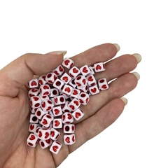 MIÇANGA CUBO BRANCO CORAÇÃO - 7X7MM - 20 GRAMAS - comprar online