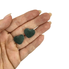 APLIQUE MINI CORAÇÃO VELUDO VERDE - 2 UNIDADES - comprar online