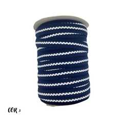 FITA VELUDO TWILL AZUL MARINHO - 10MM - 2 METROS