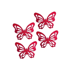 BORBOLETA LONITA NAPA METALIZADA ADL - VERMELHA - 4 UNIDADES
