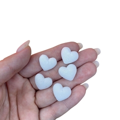 APLIQUE MINI CORAÇÃO BRANCO TECIDO - 1,5CM - 5 UNIDADES - comprar online