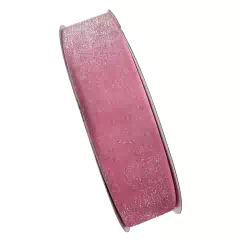 FITA VELUDO GLITTER ROSA 1 - 38MM - 1 METRO