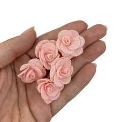 APLIQUE FLOR TECIDO SALMON - 5 UNIDADES - comprar online