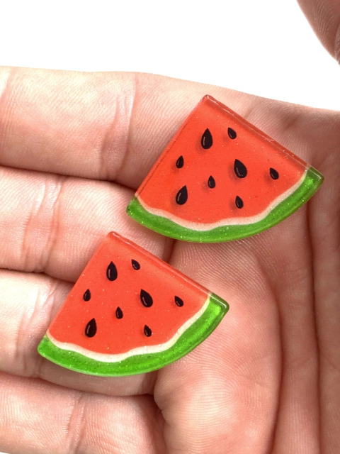 APLIQUE MELANCIA FATIA ACRÍLICO - 2 UNIDADES