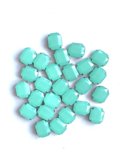 APLIQUE PEDRA OCTAGONAL VERDE ÁGUA (12MM) - 5 UNIDADES - comprar online