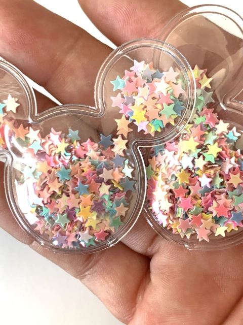 APLIQUE MICKEY TRANSPARENTE CANDY ESTRELINHA- 2 UNIDADES