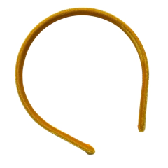 TIARA RETA FINA AVELUDADA - AMARELA - 1 UNIDADE - comprar online