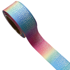 FITA GORGURÃO ARCO ÍRIS DEGRADÊ CORES FORTES - 40MM - 4,5 METROS