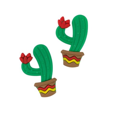 APLIQUE NORDESTINO CACTO VERMELHO - 2 UNIDADES