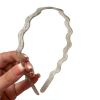 TIARA TRANSPARENTE ONDINHA GLITTER PRATA - 6 UNIDADES
