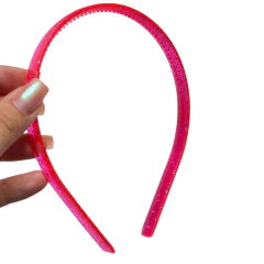 TIARA DENTINHO TRANSPARENTE GLITTER PINK - 2 UNIDADES