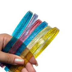 TIARA DENTINHO TRANSPARENTE GLITTER PINK - 2 UNIDADES - comprar online