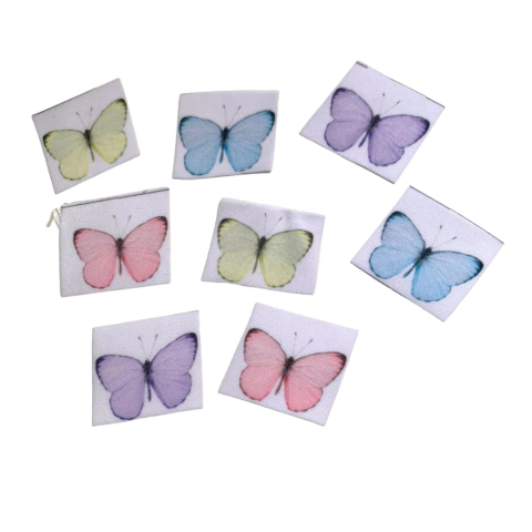 BORBOLETA TECIDO ARAMADO - 8 UNIDADES