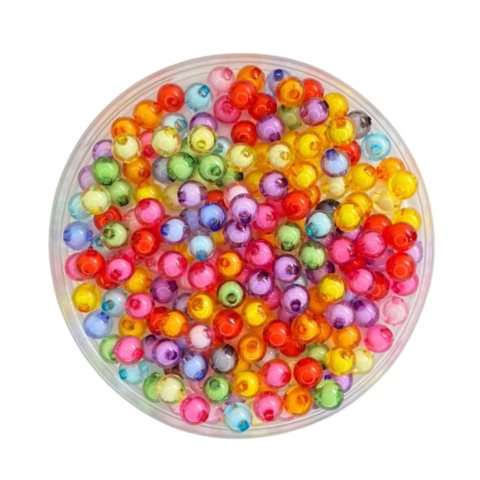 MIÇANGA PULSEIRA BOLA TRANSLÚCIDA CORES FORTES - 8MM - 20 GRAMAS