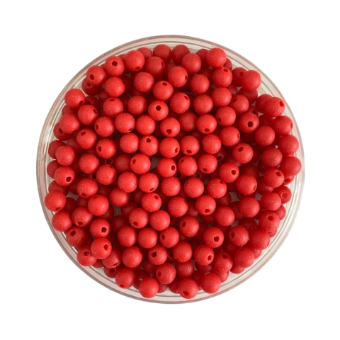 MIÇANGA PULSEIRA BOLA FOSCA VERMELHA - 8MM - 20 GRAMAS