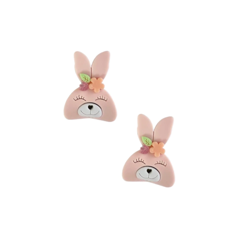 APLIQUE COELHO FLORES ACRÍLICO - 3CM - 2 UNIDADES