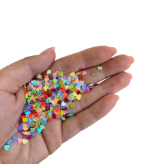 APLIQUE CONFETE GLITTER CORAÇÃO CORES FORTES M - 10 GRAMAS - comprar online