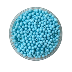 MIÇANGA PULSEIRA BOLA AZUL BEBÊ - 6MM - 20 GRAMAS