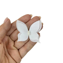 BORBOLETA ORGANZA (VOIL) BRANCA - 1 UNIDADE - comprar online