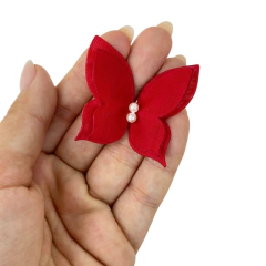 BORBOLETA ORGANZA (VOIL) VERMELHA - 1 UNIDADE - comprar online