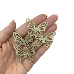 BORBOLETA LONITA NAPA METALIZADA ADL - DOURADA - 4 UNIDADES - comprar online