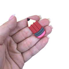 APLIQUE LÁPIS EMBORRACHADO - VERMELHO - 4CM - 2 UNIDADES - comprar online