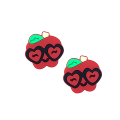 APLIQUE MAÇA ÓCULOS EMBORRACHADO - 4CM - 2 UNIDADES