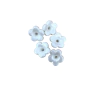 APLIQUE MINI FLOR ARAMADO BISCUIT - BRANCO - 5 UNIDADES