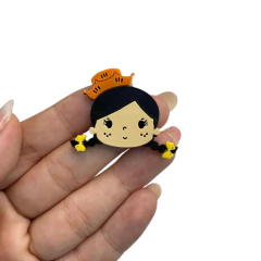 APLIQUE CAIPIRA TRANÇA ACRÍLICO ADL - CHAPÉU LARANJA - 3CM- 2 UNIDADES - comprar online