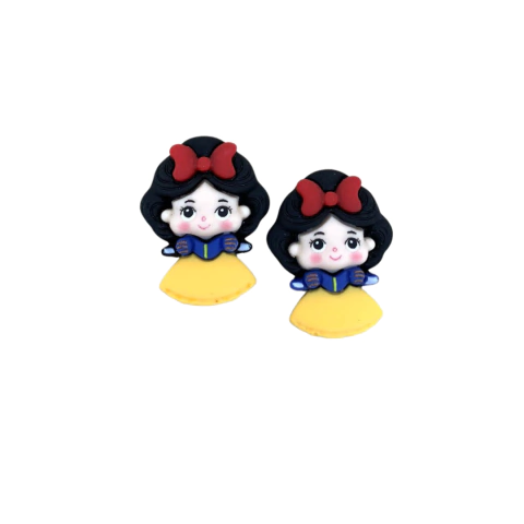 APLIQUE PRINCESA BRANCA DE NEVE PEQUENA RESINA - 2 UNIDADES