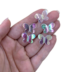 APLIQUE BORBOLETA TRANSPARENTE FURTACOR ACRÍLICO ARAMADO - 5 UNIDADES - comprar online