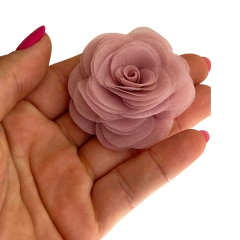 FLOR DELICADA ROSÉ ORGANZA - 5CM - 1 UNIDADE - comprar online