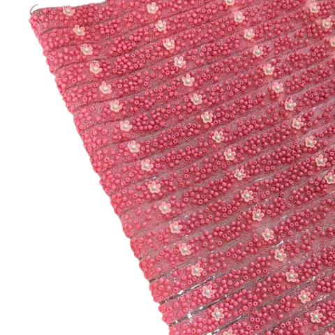 MANTA STRASS BARBIE FLOR ROSA 2 - 2 FILEIRAS - 1CM