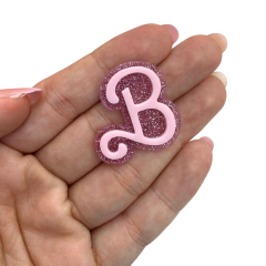APLIQUE LETRA B BARBIE ROSA ACRÍLICO ADL - 1 UNIDADE - comprar online