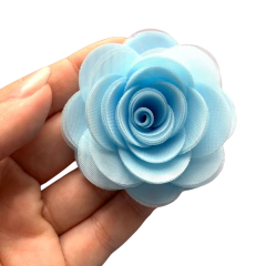 FLOR ORGANZA (VOIL) AZUL - 6CM - 1 UNIDADE - comprar online