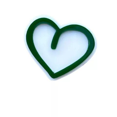 APLIQUE ESCOLAR CORAÇÃO VERDE BANDEIRA 3CM - 2 UNIDADES