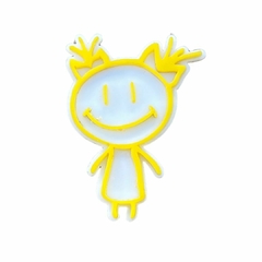 APLIQUE ESCOLAR MENINA LACINHO AMARELO AQUARELA - 4CM - 2 UNIDADES