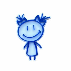 APLIQUE ESCOLAR MENINA LACINHO AZUL ROYAL AQUARELA - 4CM - 2 UNIDADES