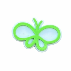 APLIQUE ESCOLAR BORBOLETA VERDE MAÇÃ 3CM - 2 UNIDADES