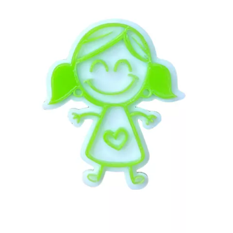 APLIQUE ESCOLAR MENINA MARIA CHIQUINHA VERDE MAÇÃ AQUARELA - 4CM- 2 UNIDADES