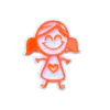 APLIQUE ESCOLAR MENINA MARIA CHIQUINHA LARANJA AQUARELA - 4CM- 2 UNIDADES