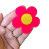 APLIQUE FLOR BIG NEON ACRÍLICO ADL - ROSA - 6CM - 1 UNIDADE