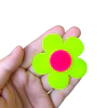 APLIQUE FLOR BIG NEON ACRÍLICO ADL - AMARELA - 6CM - 1 UNIDADE