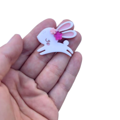 APLIQUE MINI COELHO SALTITANTE ACRÍLICO ADL - PÁSCOA 2024 - 3CM - 1 UNIDADE - comprar online