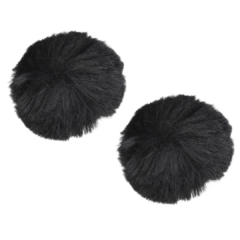 POMPOM 7CM PRETO (COR 01) - 2 UNIDADES