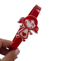 TIARA APLIQUE BONECA ESCOLAR ACRÍLICO ADL - COR VERMELHA - 1 UNIDADE - 37x2CM - comprar online